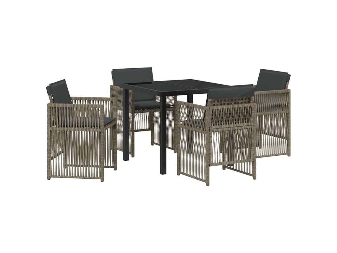 Conjunto de Jantar para Jardim 5 Pcs Cinzento Aço Revestido a Pó MAISON EXCLUSIVE