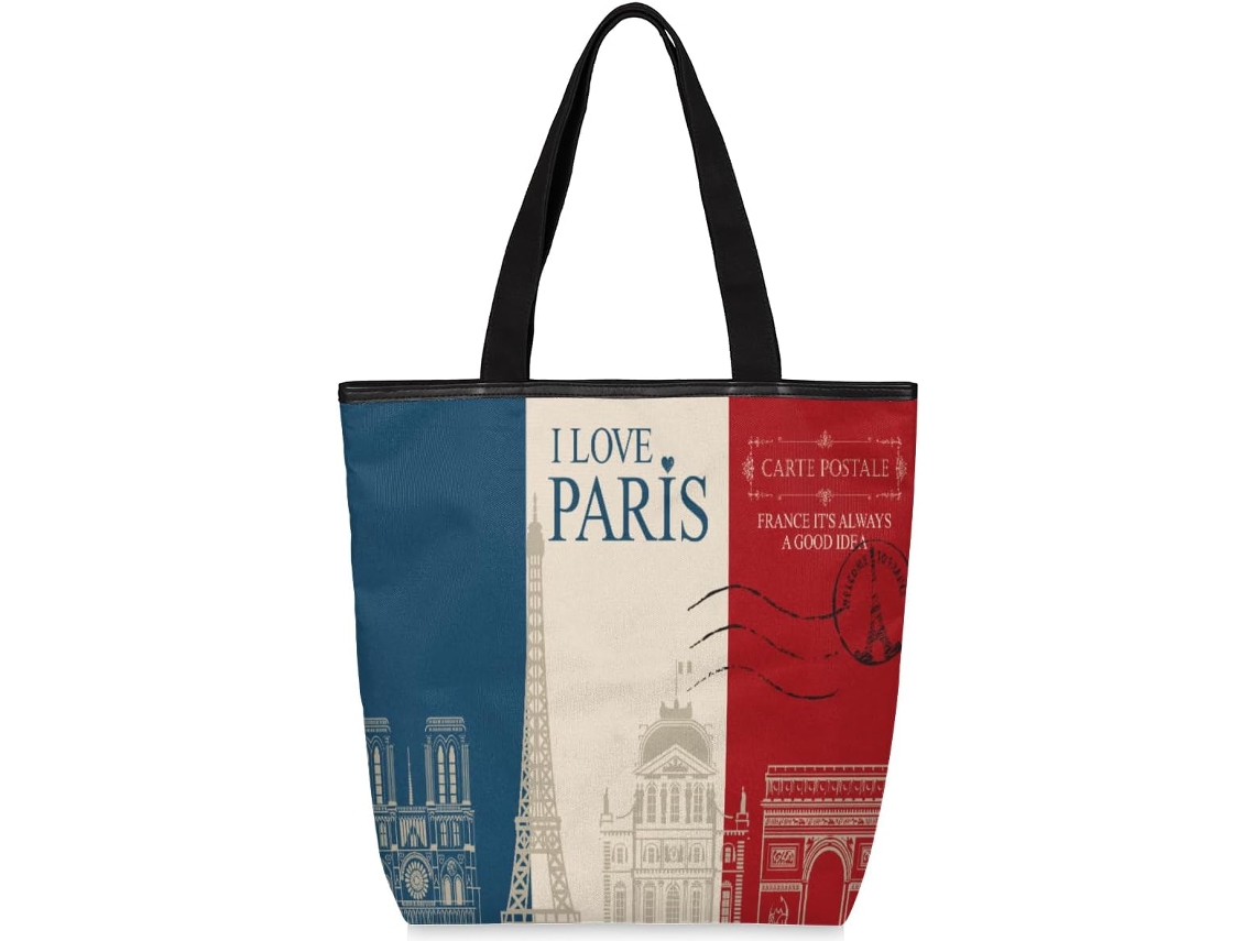 Bolsa de ombro Tropicallife com bandeira francesa (28x10x34,5cm)