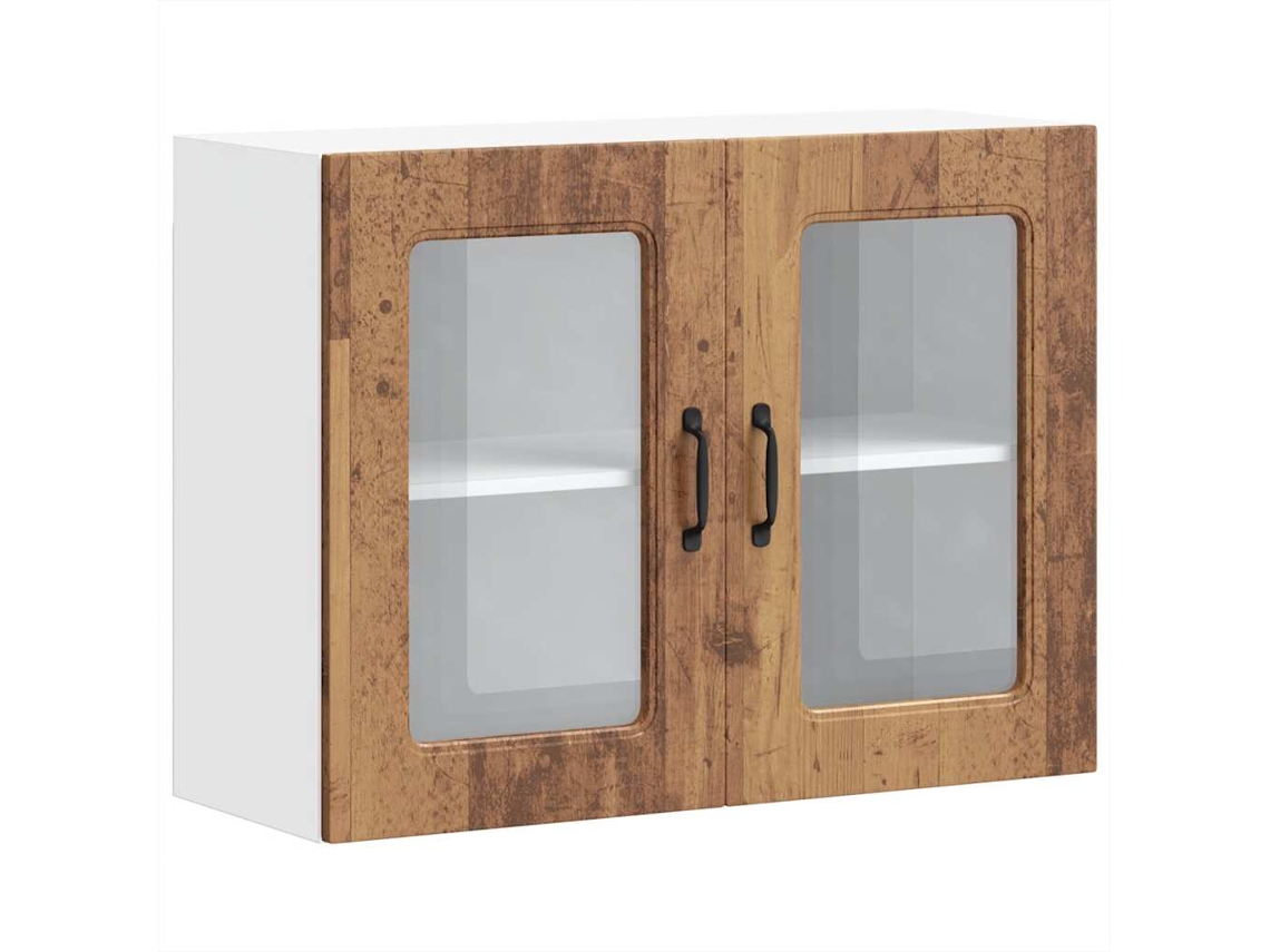 Armário de Parede de Cozinha com Porta Vidro em Madeira Velha MAISON EXCLUSIVE