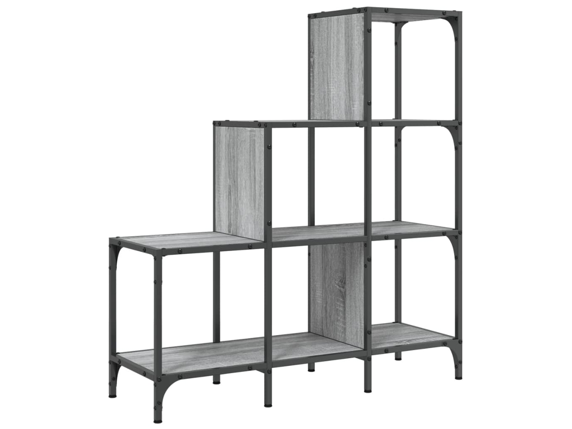 Estante MAISON EXCLUSIVE em derivados de madeira e metal cinza sonoma (92x30x102 cm)