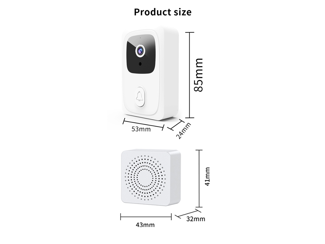 Campainha Wireless Com Câmera Wi-fi Laxiscreed Com Controlo Por App E Comunicação Bidirecional