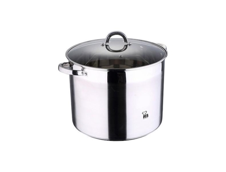 Panela com Tampa de Vidro Renberg 20 L Aço Inoxidável