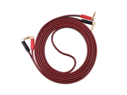 Cabo Mali de Alto Falante de Cobre Puro com Plugues Banana em L, Vermelho e Preto, 3m