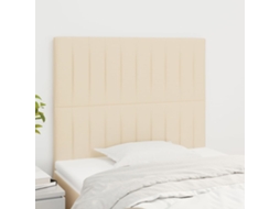 Vidaxl Cabeceira Creme 100x5x118/128 Cm Tecido