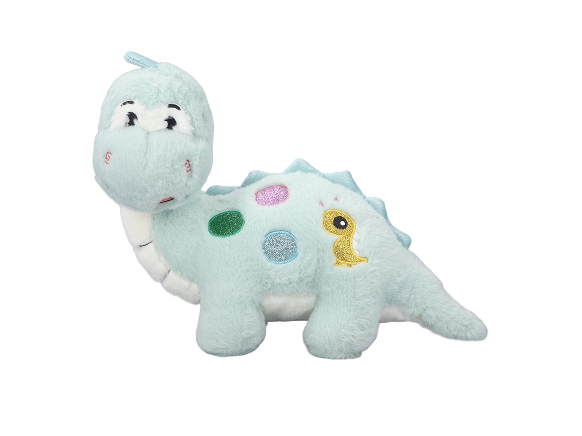 Ats peluche de Dinossauro de Algodão Pp Suave com Cores Vibrantes e Olhos Interessantes para Meninos e Meninas Verde