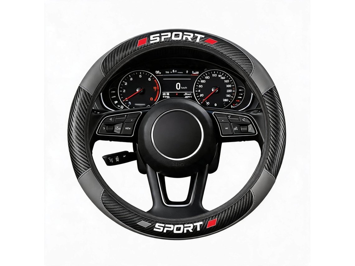 Capa Universal para Volante de Carro HENTEN HOME para Diâmetro de 38 Cm Material Respirável (cinza)