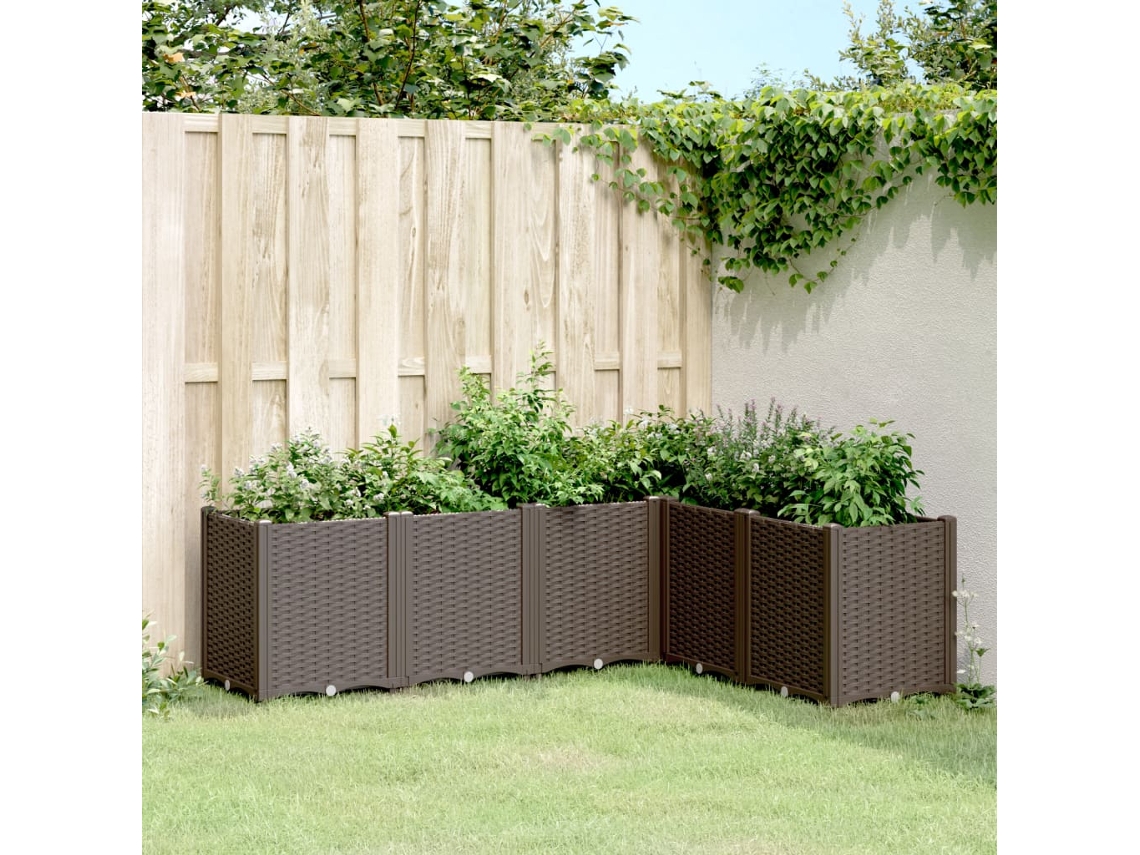 Vidaxl Vaso/floreira 160x120x53 Cm Pp Castanho