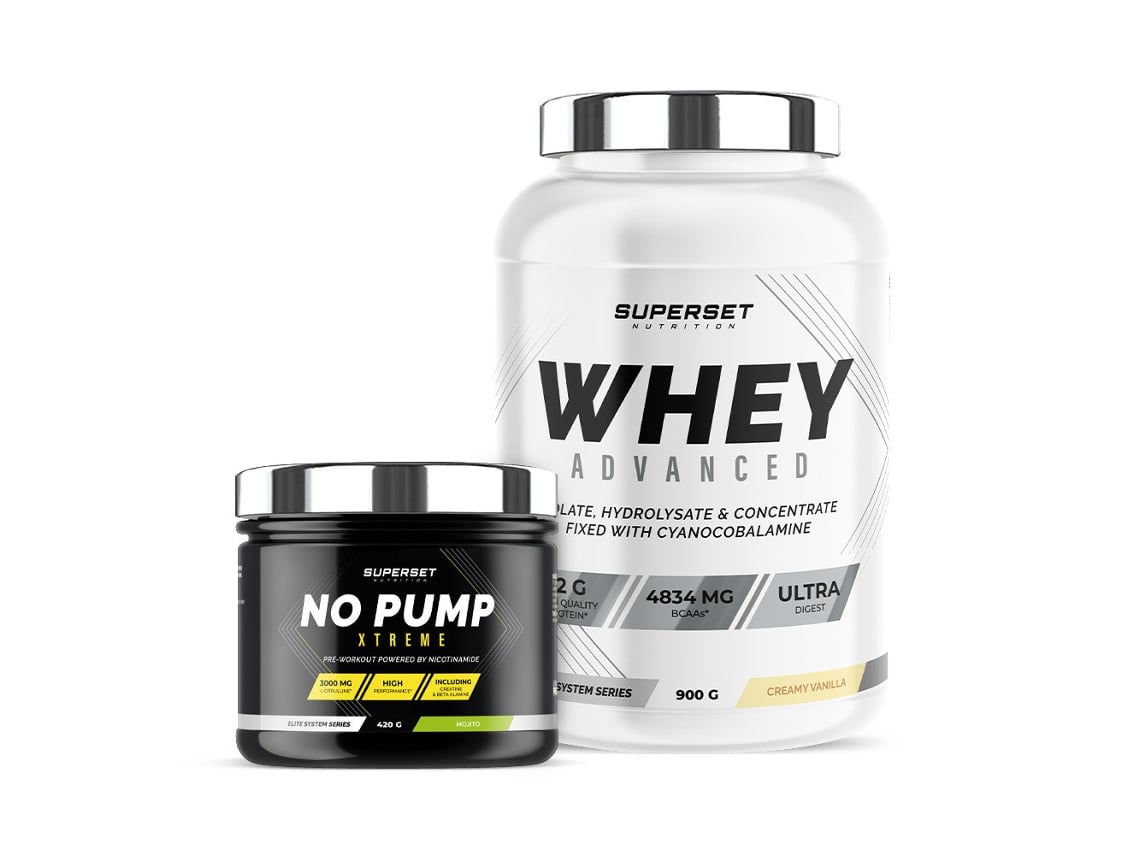 Programa Energy Fitness 100 Whey Proteína Avançada 900g Baunilha Cremosa No Pump Xtreme Mojito Superset Nutrition