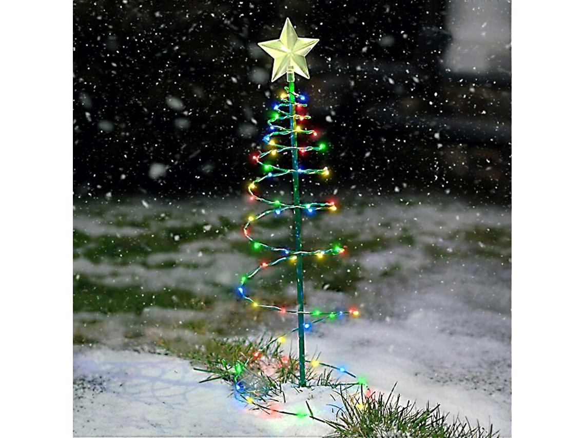Omni luces de Pino Navideño Solares Led, Estacas Impermeables para Decoración Exterior Navideña, Automatizadas Y Sin Cable 19,69*7,87 Polegadas Cor