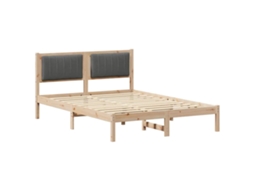 Estrutura de Cama com Cabeceira Estofada Cinza Escuro MAISON EXCLUSIVE