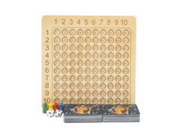 Tabuleiro De Multiplicação De Madeira Jogo Educativo De Matemática Brinquedo Para Crianças Com Tabuleiro E Cartões