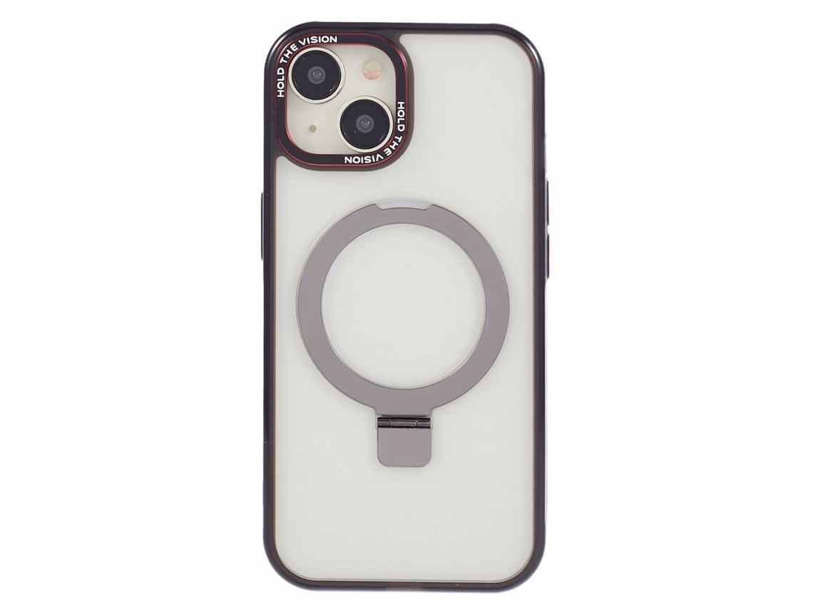 Suporte Casa Para Iphone 15 Pele Sintética Magnética Preto