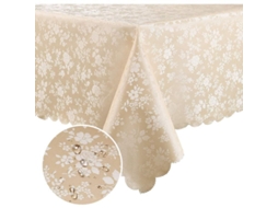 Mantel De Vinilo Impermeable, Rectangular Y Resistente, Limpieza Fácil Para Cocina Y Comedor (beige, 52" X 70")