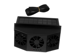 Ventilador Solar Para Carro De 1200mah Com Design Turbina Tripla Extração Ar, Feito De Abs, Ideal Para Férias De Verão