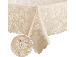 Toalha de Mesa de Vinil À Prova D'Água Toalha de Mesa Retangular Resistente Capa de Mesa Lavável para Jantar 40 X 63 Polegadas Bege