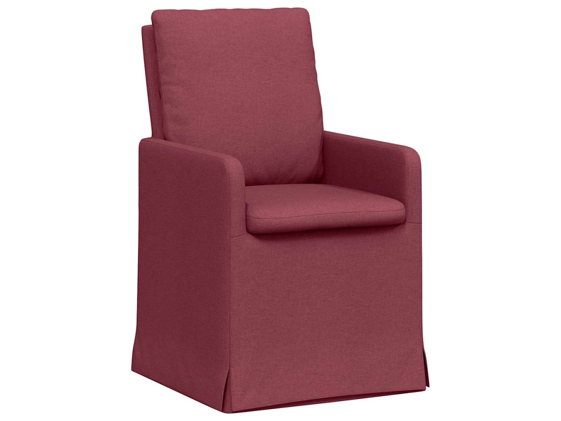 Conjunto 2 Cadeira De Jantar Vidaxl Vermelho Tecido (57 X 67 X 98 Cm)