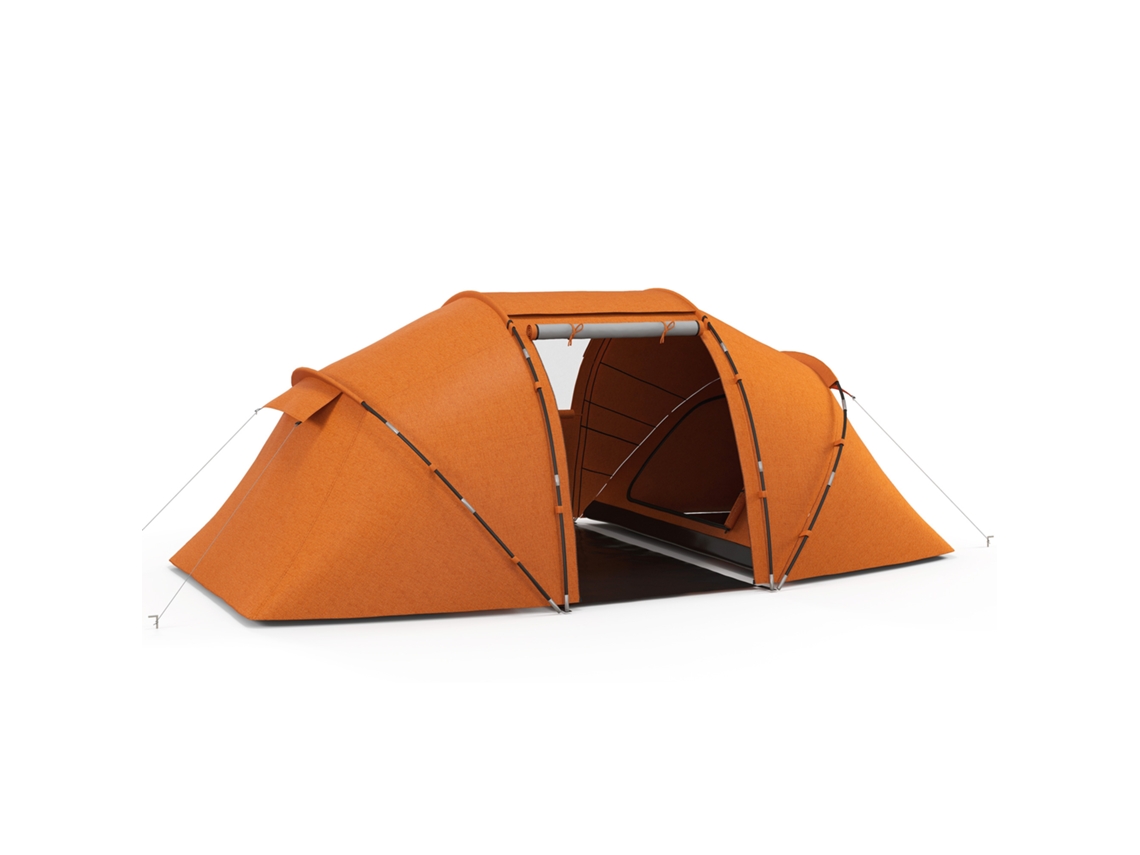 Tenda túnel BTFORUS para 4-6 pessoas, com porta, lona de chão, impermeável 2000mm, laranja