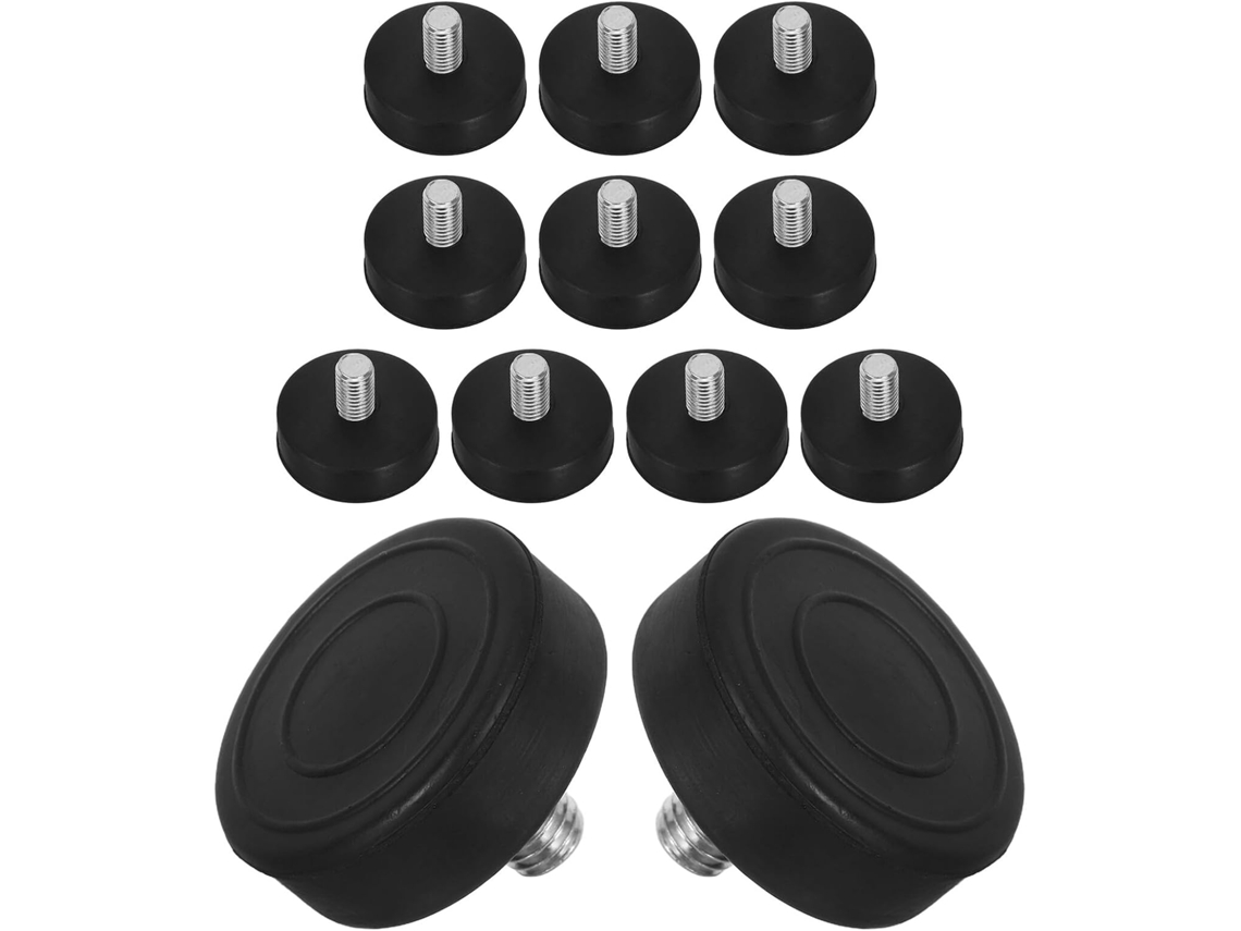 Conjunto De 12 Pés Borracha Antiderrapantes Com Rosca M10, 43 Mm,