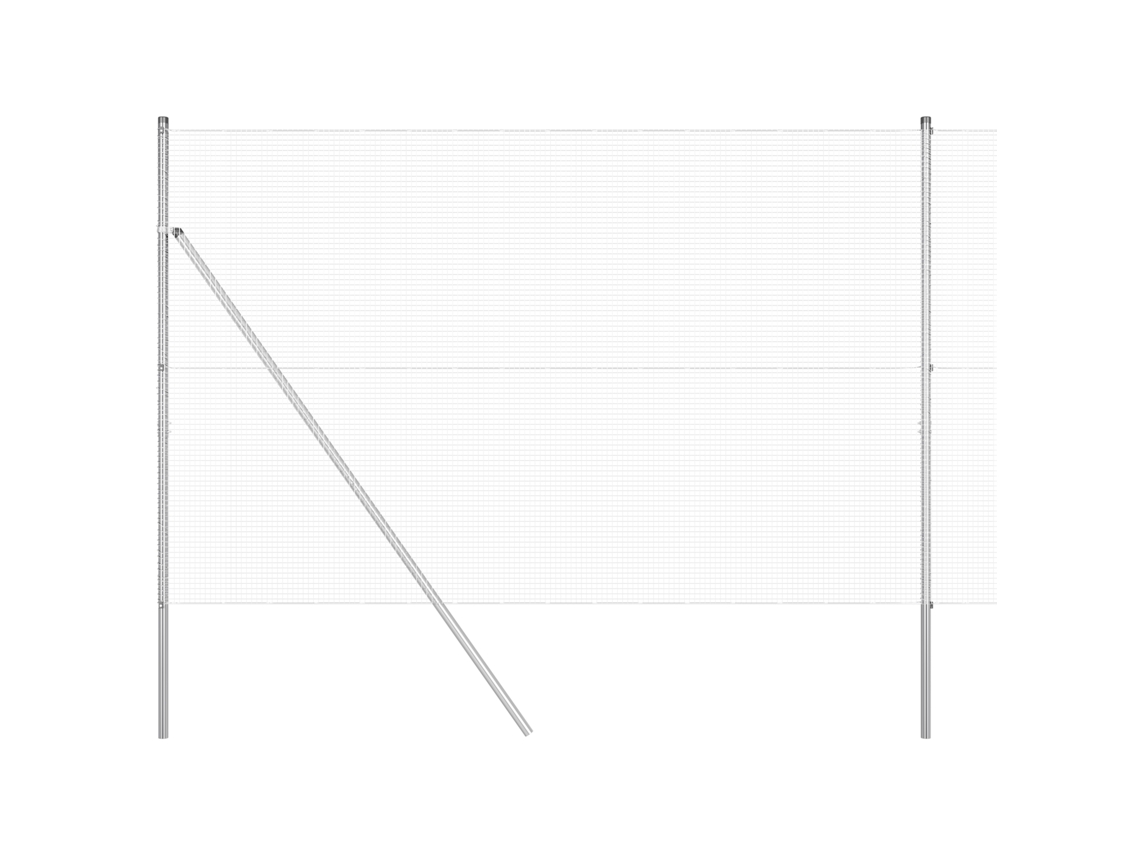 Conjunto 1 Poste De Cerca Vidaxl Prateado Aço (10 X 1,5 M)