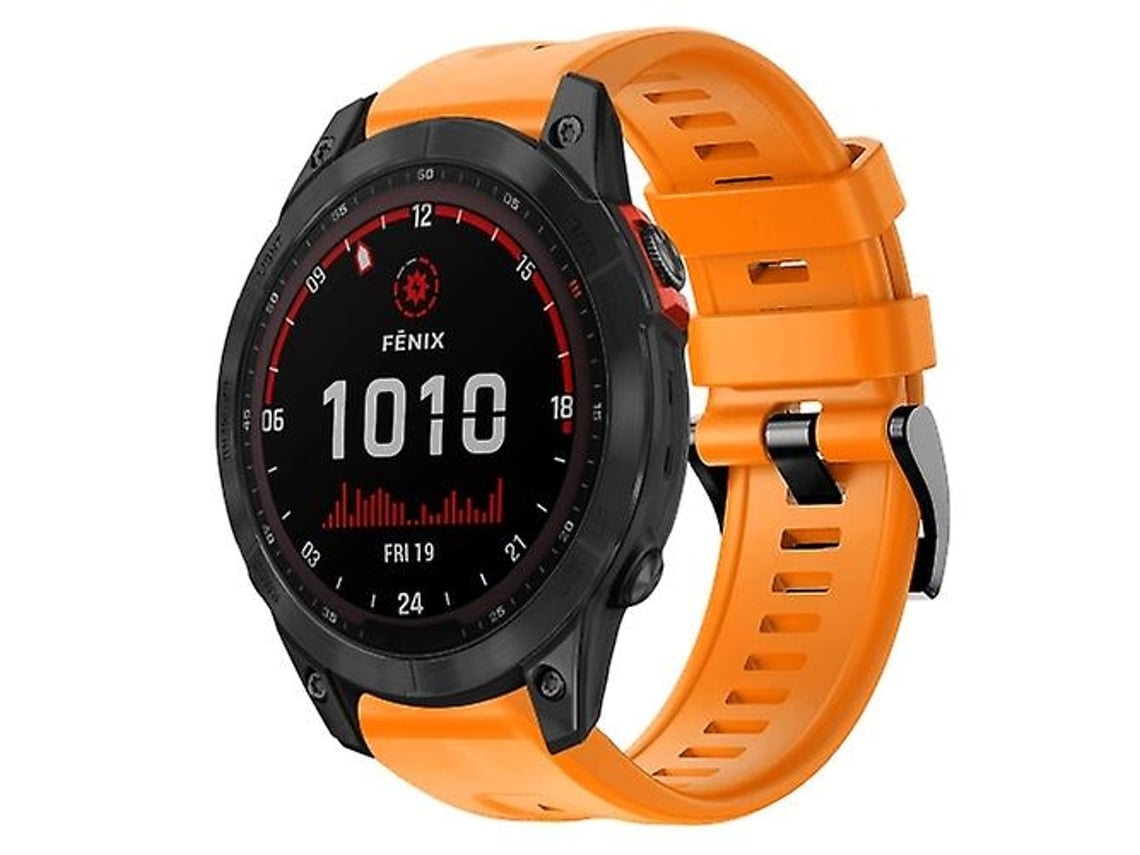 Lurelia Pulseira, Compatível Com Garmin Fenix 7 Laranja Silicone