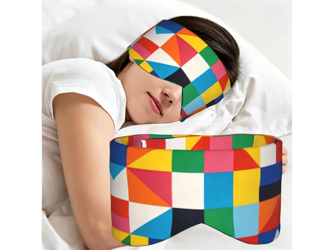 Máscara De Dormir Confortável E Multicolorida Com Três Estampas