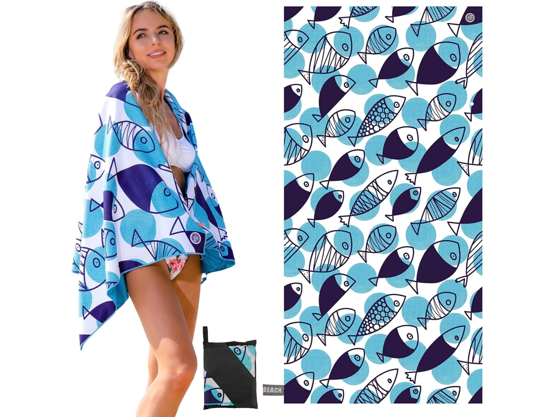 Toalha de Praia com Etiqueta de Proteção Uv (b) BRILVIBERA (180×90cm)