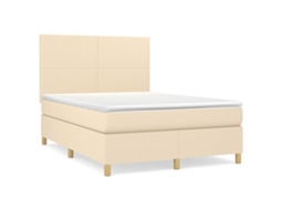 Box Spring Bed, Box Spring Beds Vidaxl Creme Tecido (140 X 200 Cm)