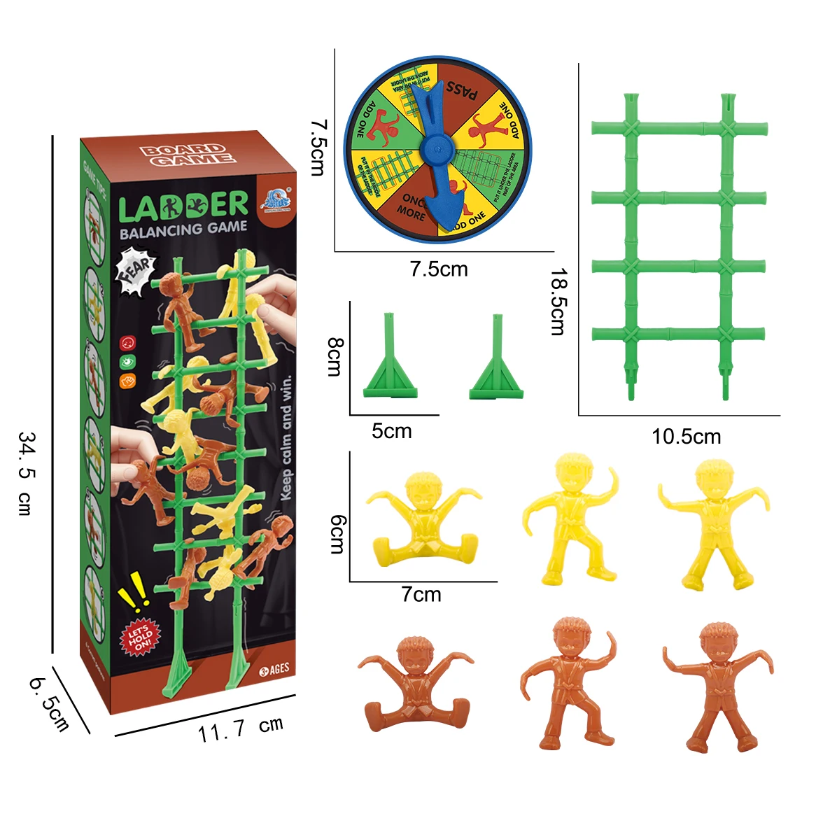 (verde) Jogo De Equilíbrio Em Escada, Brinquedo Educativo De Mesa Para Crianças