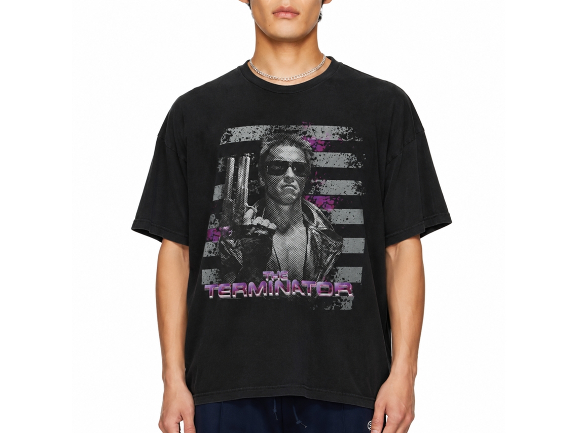 Rockinstone Terminator Purple Black Adult T-shirt Size:m
