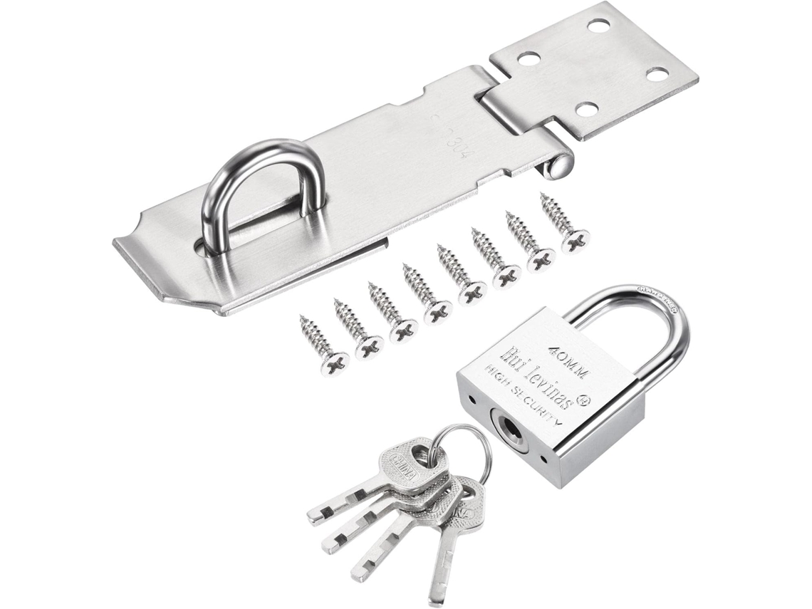 Fechadura de Porta Reforçada Aço Inoxidável 4 Polegadas com Trava Diferencial Criptografada, CHABERLU