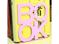Par Apoios para Livros Letra Book Metal Antiderrapante Antirrust Alta Capacidade Decorativo Escritório | S/MARCA