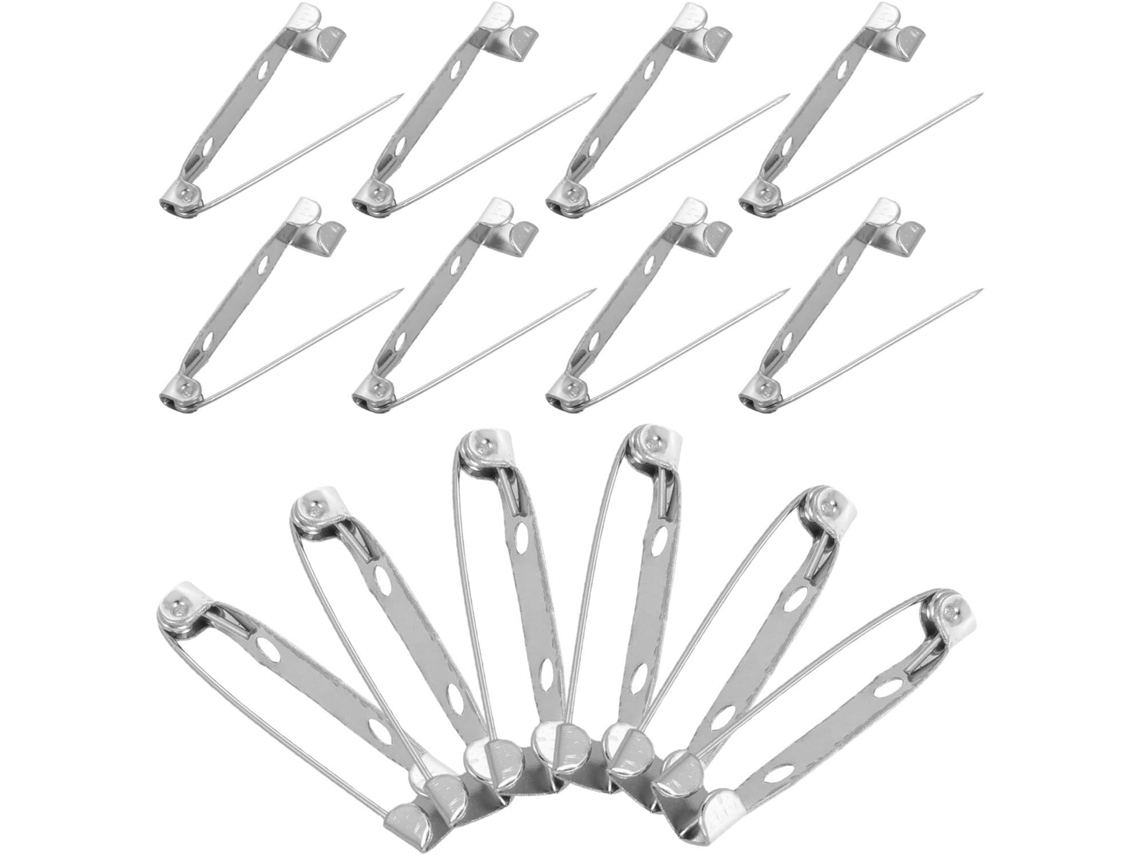 Alfinetes de segurança metálicos resistentes ao desgaste Balacoo, 50 unidades, Prateada Cor, para roupas e acessórios, ideais para