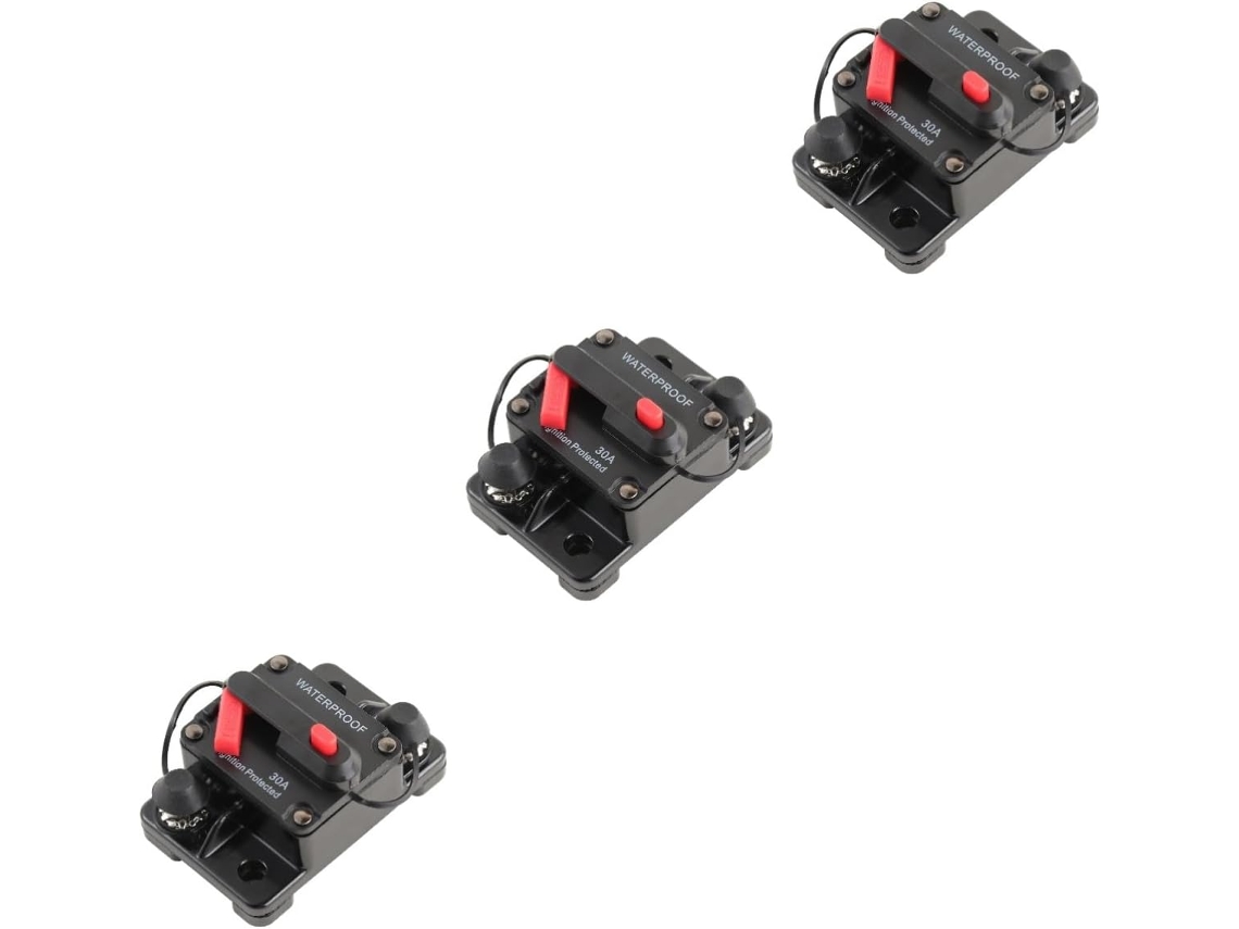 Conjunto De 3 Fusíveis De Rearme Automático 12v-36v Para Caminhões, Trailers E Embarcações, 30a Mini