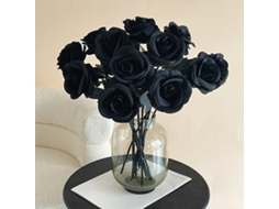 Rosa gótica escura, círculo interno branco, decoração vermelha de Halloween, flores de seda, para interiores AQUAFORGE