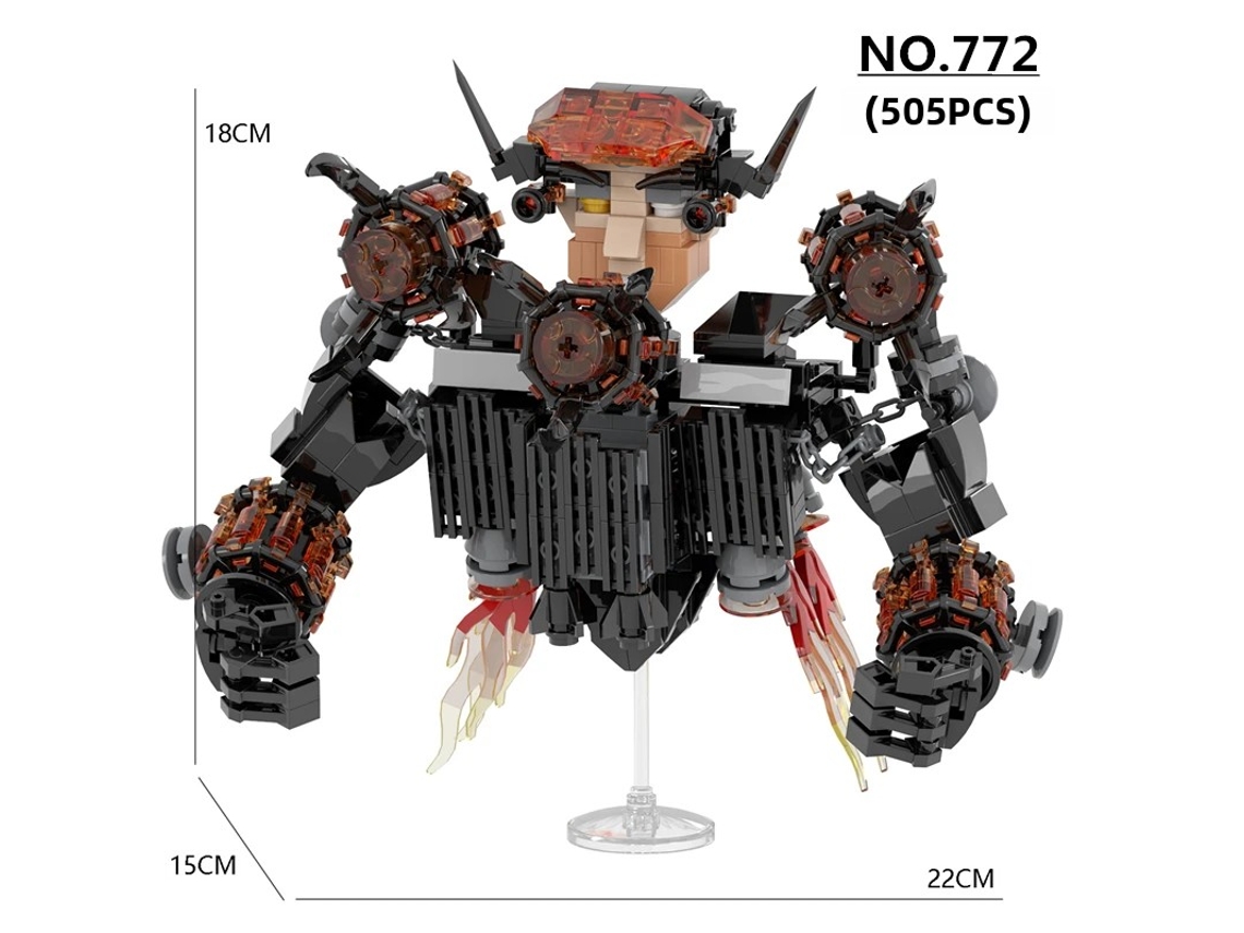 Conjunto de Blocos de Montar para Banheiro, Série Terror, 505 Peças, Material Abs, Não Requer Pilhas MDUG