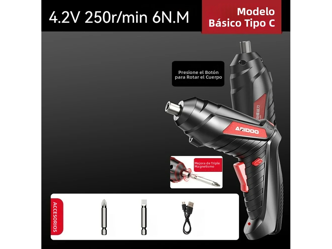 (modelo C Básico) Conjunto De Parafusadeira Elétrica Recarregável Sem Fio 4.2v Com Bateria E Furadeira