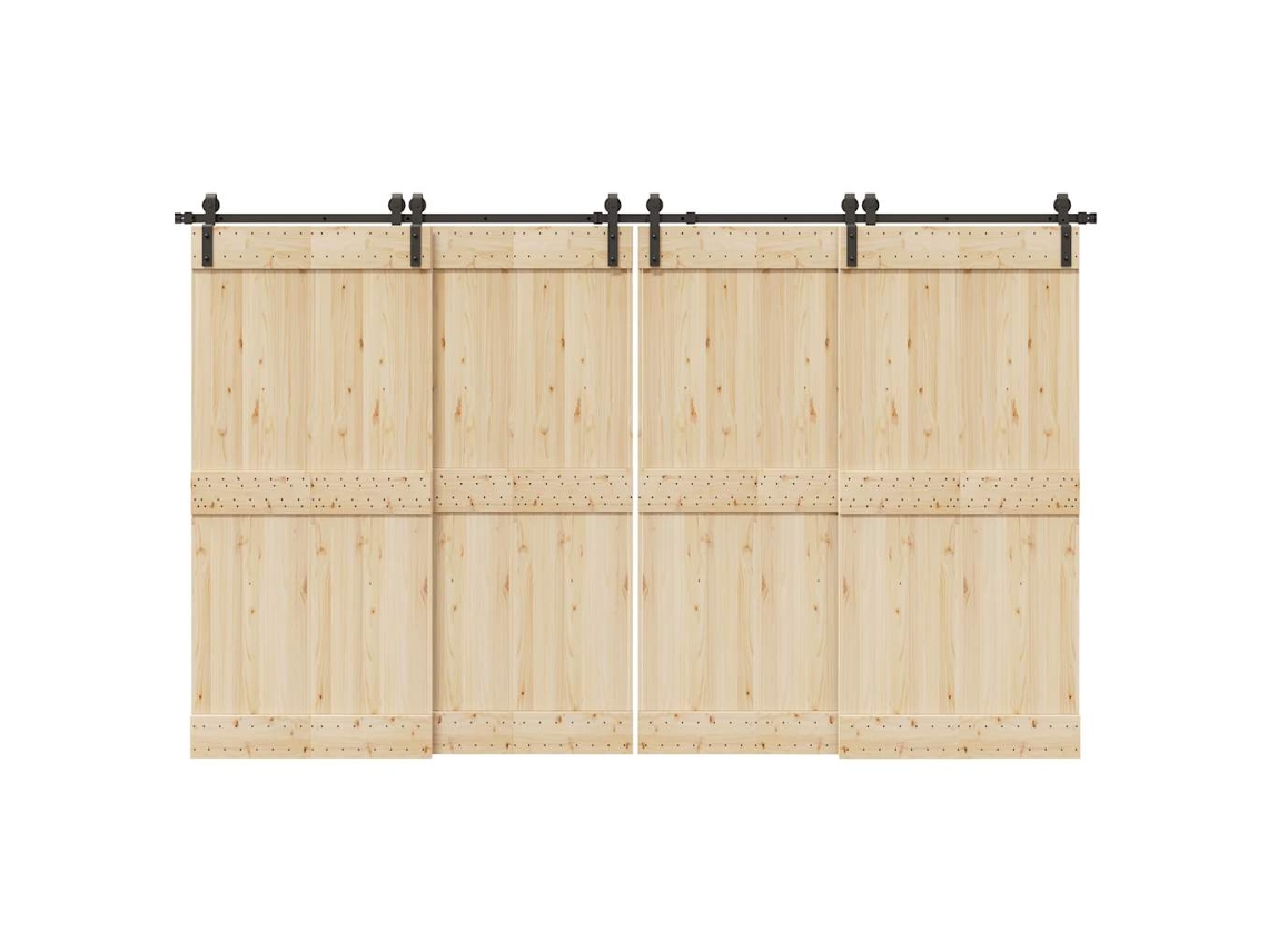Vidaxl Kit De Ferragens Para Porta Deslizante 366 Cm Aço Preto