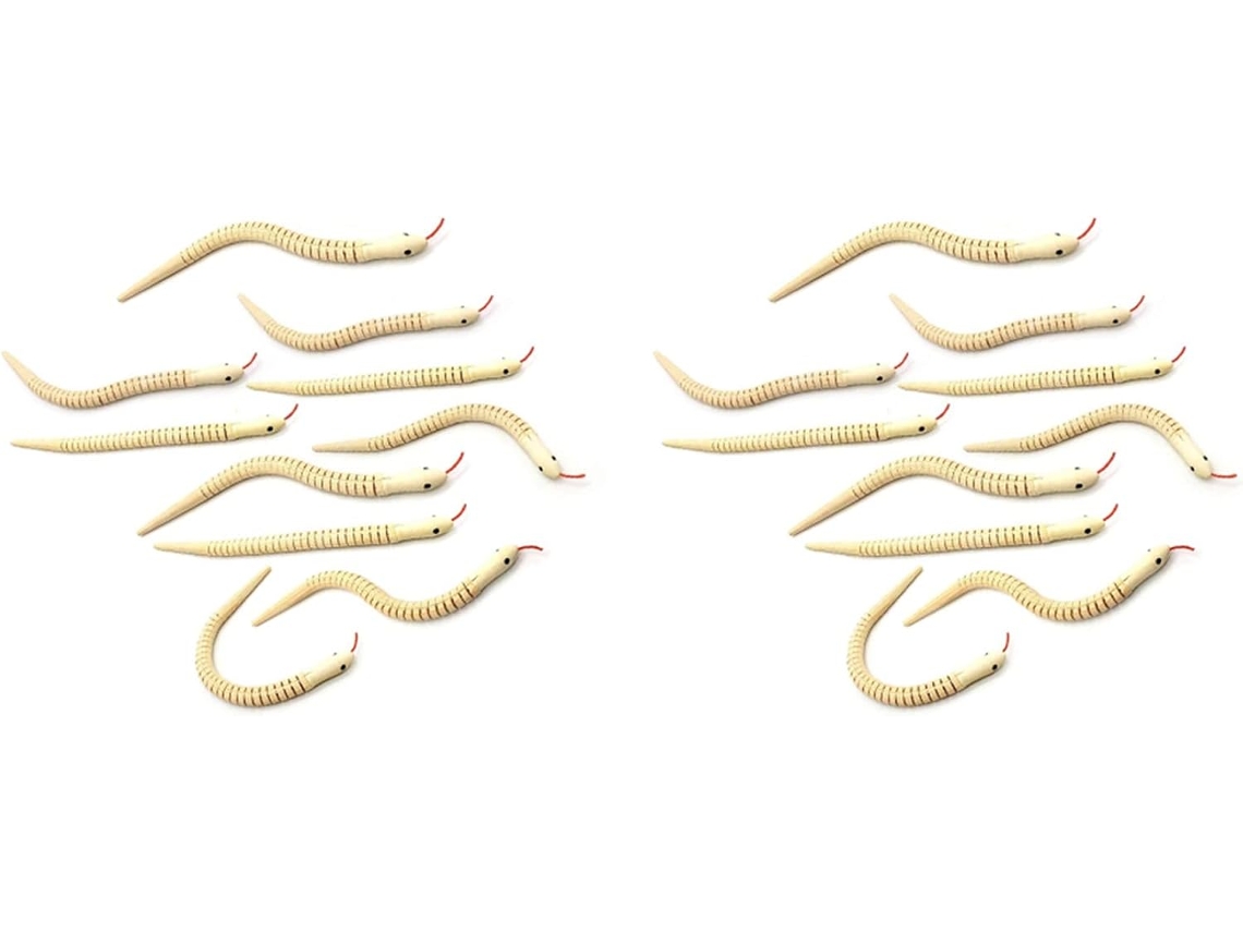 20 Peças 12 Bolsas Não Em Madeira Sinuosa Serpentes Articuladas Flexível Em Madeira Serpente Vide Modelo