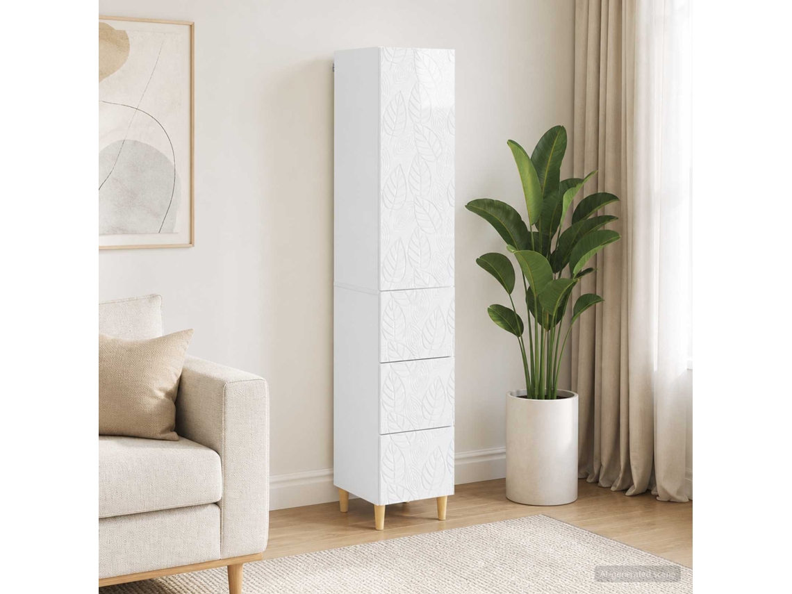 Vidaxl Conjunto De Gabinete 2 Unid. 33 X 34,5 X 90 Cm Branco Brilhante