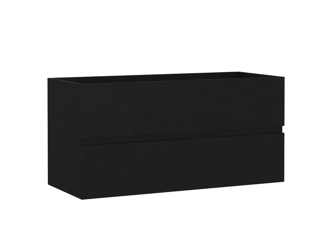 Sink Cabinet, Sink Cabinets Vidaxl Preto Madeira Processada (90 X 38.5 X 45 Cm)