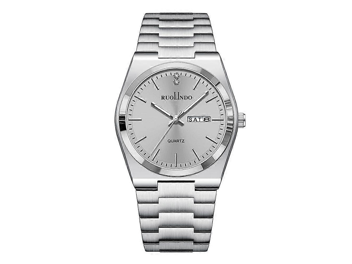 Relógio De Quartzo Masculino Ruolindo Gd303 Com Pulseira De Aço E Calendário