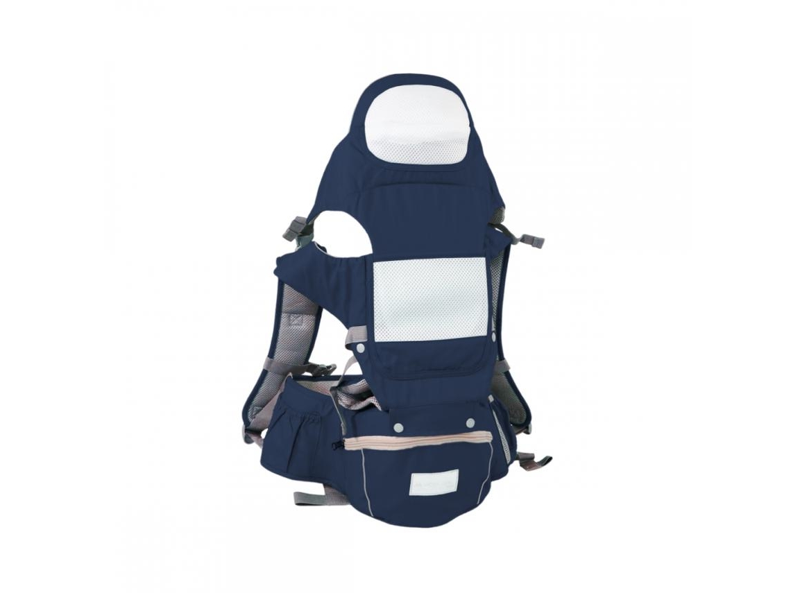 Porta bebés Respirável Mochila 3-36 meses Marsúpio Alças ajustáveis Algodão Azul Moley Pocket MOBICLINIC