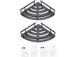 Conjunto De 2 Elegantes E Funcionais Prateleiras De Alumínio Para Parede, Ideais Para Banheiro E Lavabo.