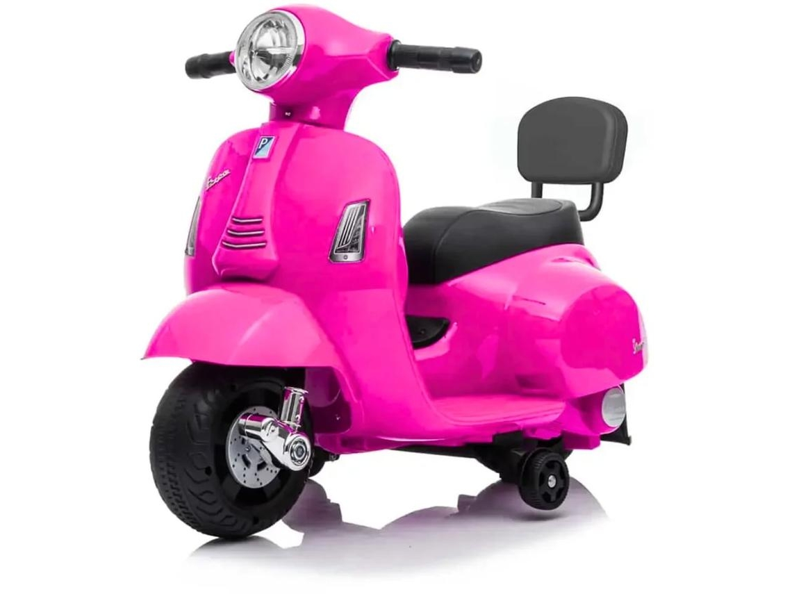 Vespa Gts Moto Vespa Elétrica Para Crianças 1 A 3 Anos – Vespa Infantil Oficialmente Licenciada Com Banco Em Pele Sintética  – Rosa