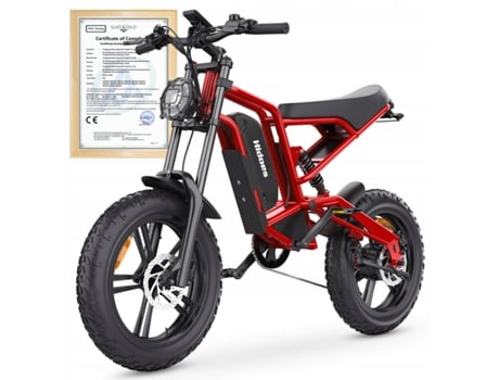 Bicicleta Eléctrica HIDOES B6 1200W 48V15Ah 20''*4.0'' Disco de Travão Hidráulico 50Km/H