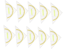 Conjunto De 10 Réguas Triangulares Multifuncionais Transparentes Com