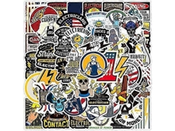 50 Peças Adesivos De Desenho Animado Grafite Série Eletricista À Prova Dágua Bagagem Computador Notebook Capacete Skate Copo Ade Aquaforge