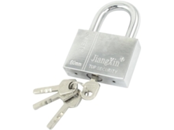 Cadeado de Segurança Prateado 60 Mm para Porta Armário Ferramentas com 4 Chaves CHABERLU