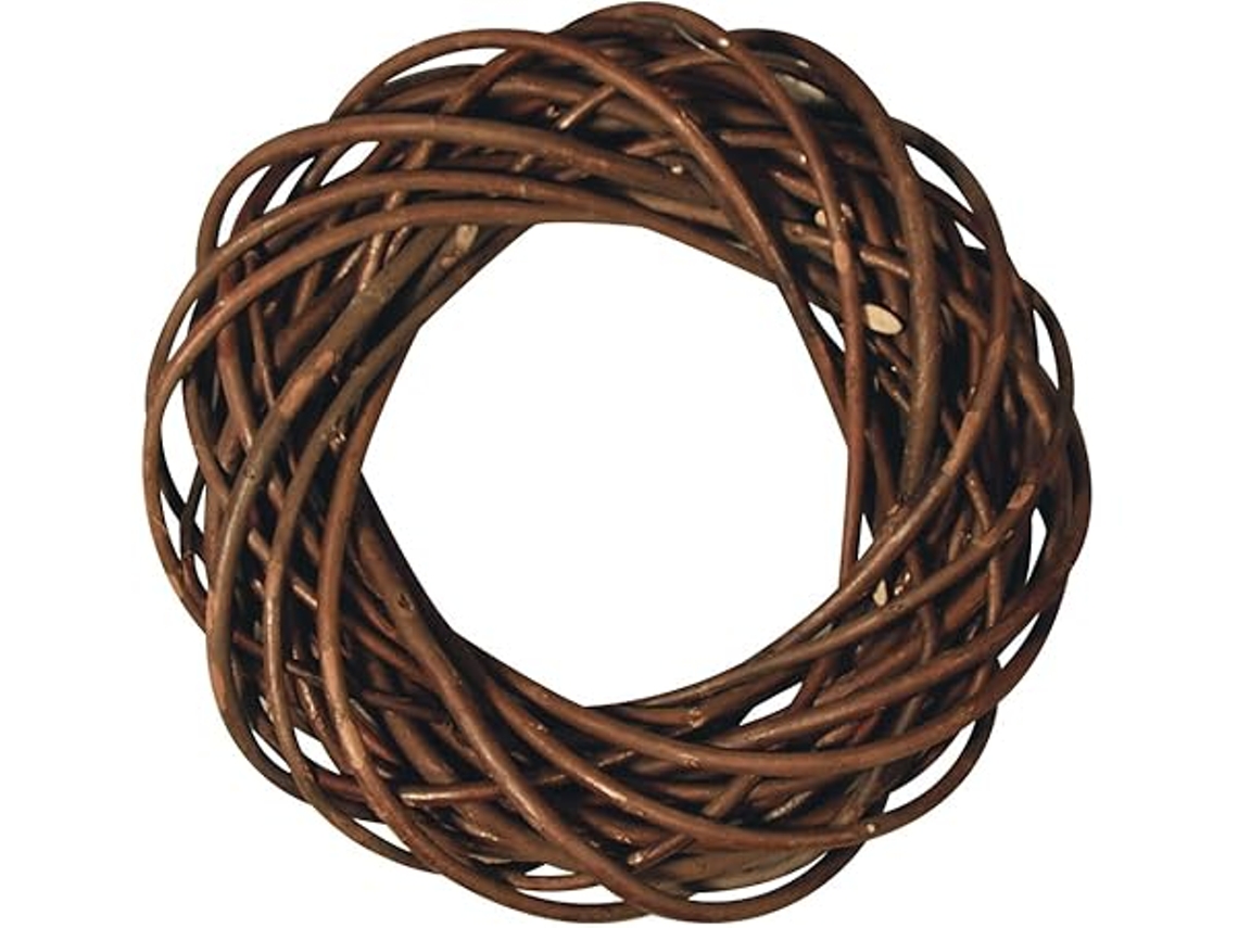 Guirlanda Decorativa de Natal, Vime, com Casca, Diâmetro 30 Cm X 7, Ergonômico, Uso Diário STELASPLEN