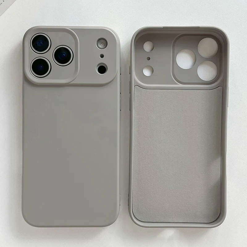 Capa De Silicone Líquido Para Iphone (iphone 14 Plus Cinza), Feita De Tpu Para Proteção Contra Impactos.